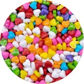 Corazones de azúcar tipo pastilla 7mm colores mixtos