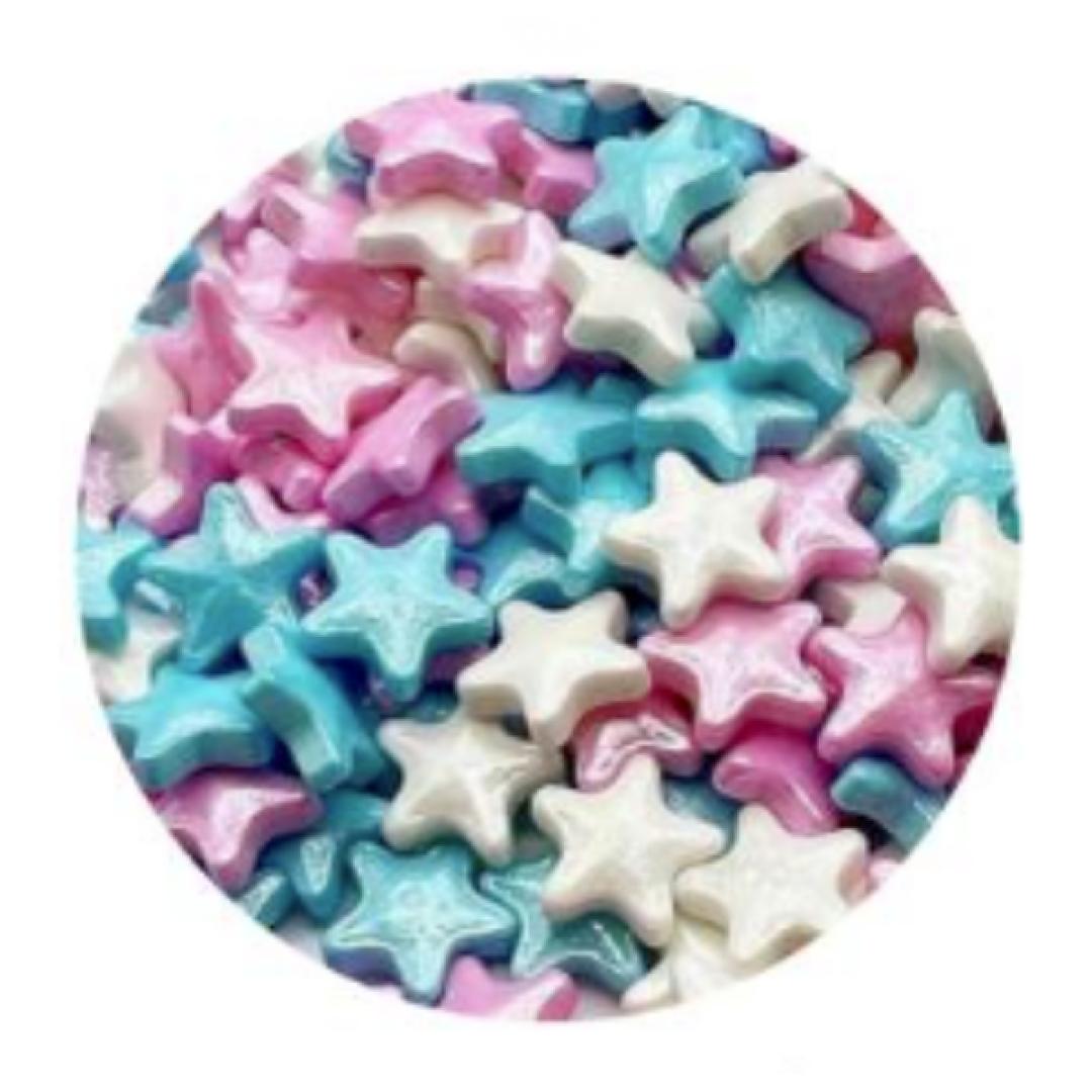 Estrella de azúcar tipo pastilla 10mm colores pasteles