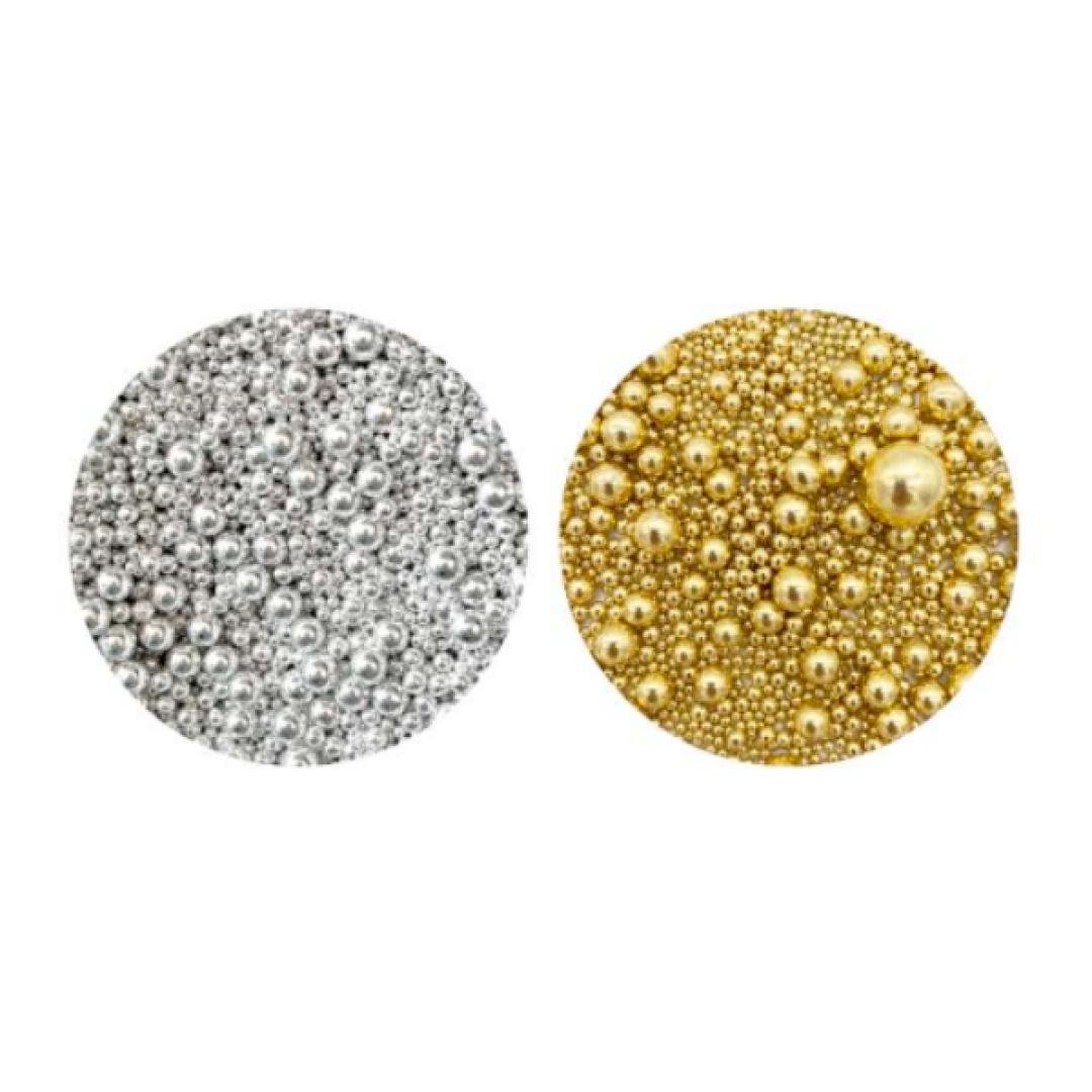 Perlas de azúcar metálicas