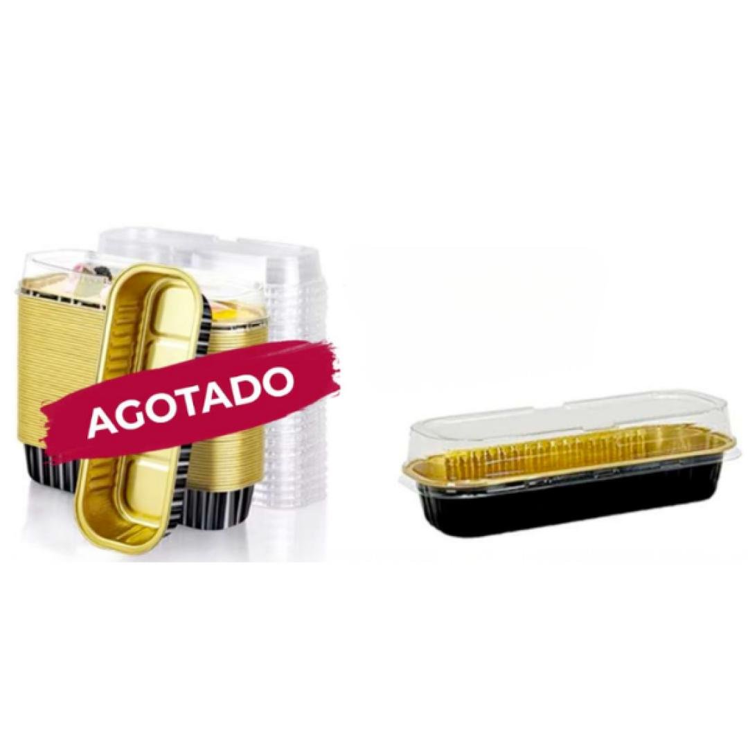 Envase rectangular negro/oro 10UN
