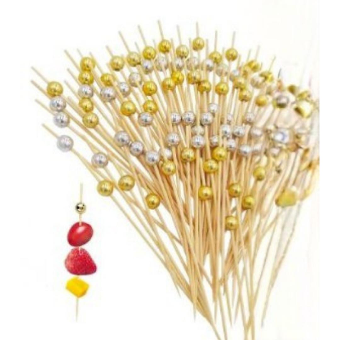 Montadientes de bamboo dorado/plateado 50UN