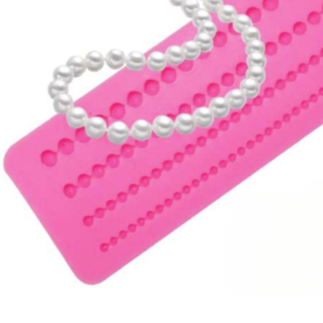 Molde de silicona collar perlas x4
