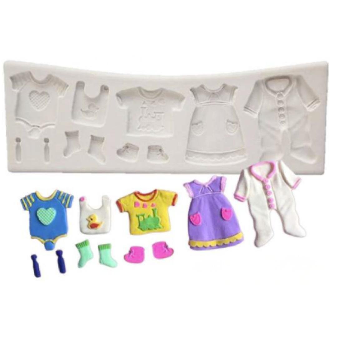 Molde de silicona ropita de bebé