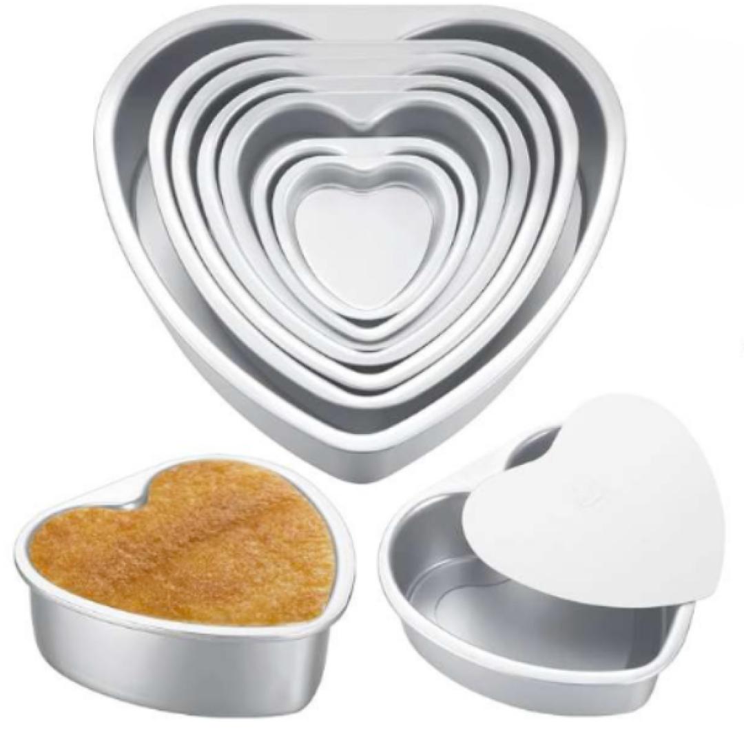 Molde horneable en forma de corazón con base móvil