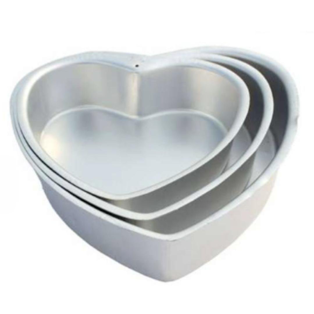 Molde horneable en forma de corazón con base fija