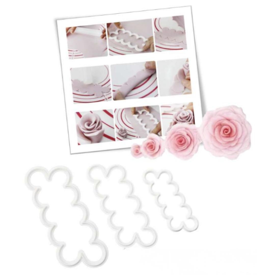 Cortador de siluetas de rosas para fondant