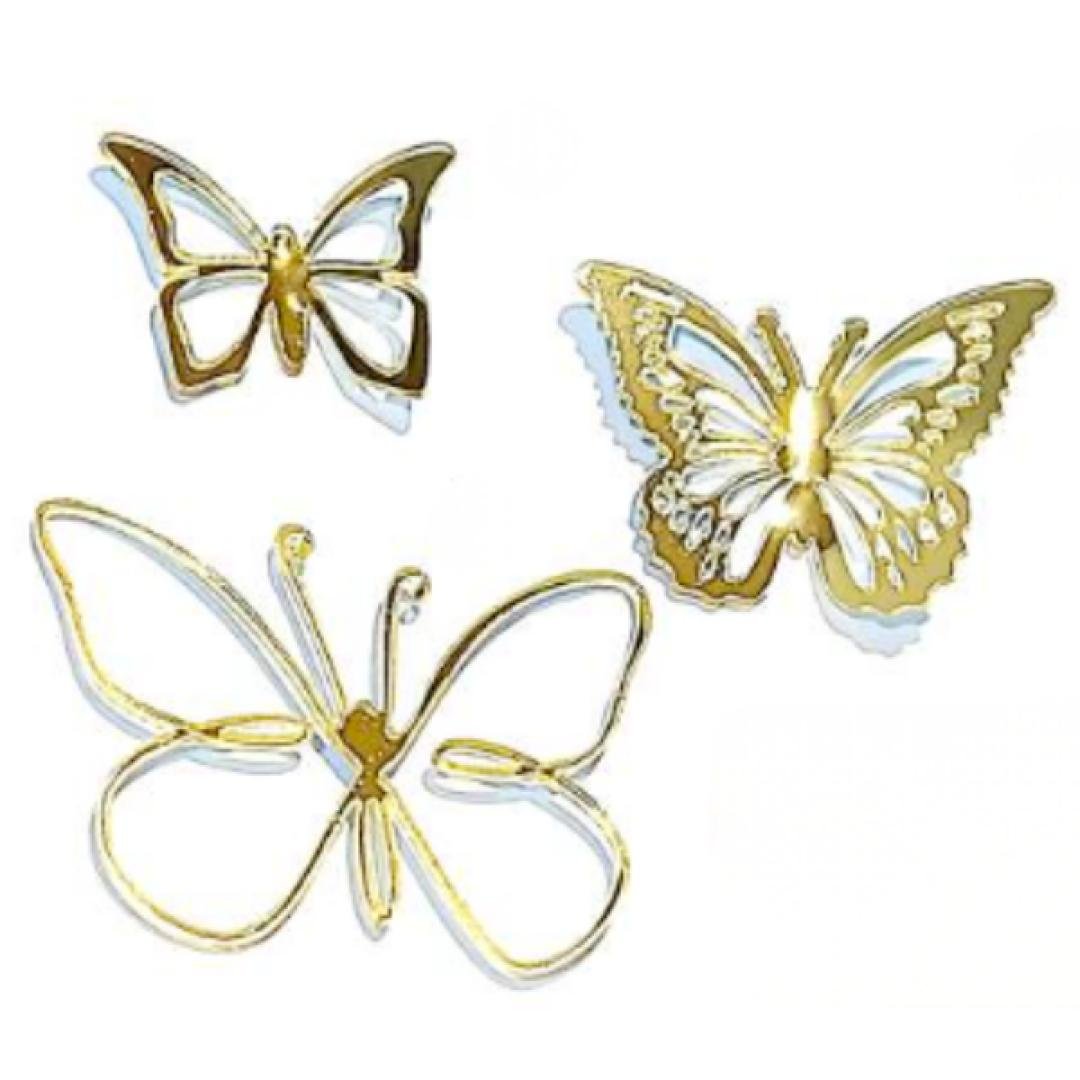 Recorte de mariposas en acrílico 3D 10 unidades